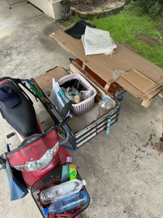 อุปกรณ์ตัดหญ้าระยะใกล้ พร้อมรถพ่วงคู่ใจลุง